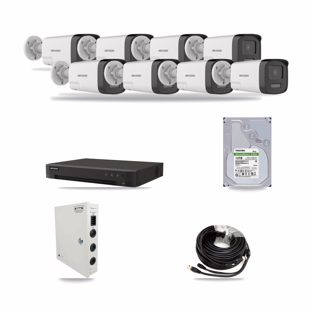 Hikvision 16-Channel 5MP CCTV Kit — 8 Bullet Cameras + 10TB Recording - Image 1