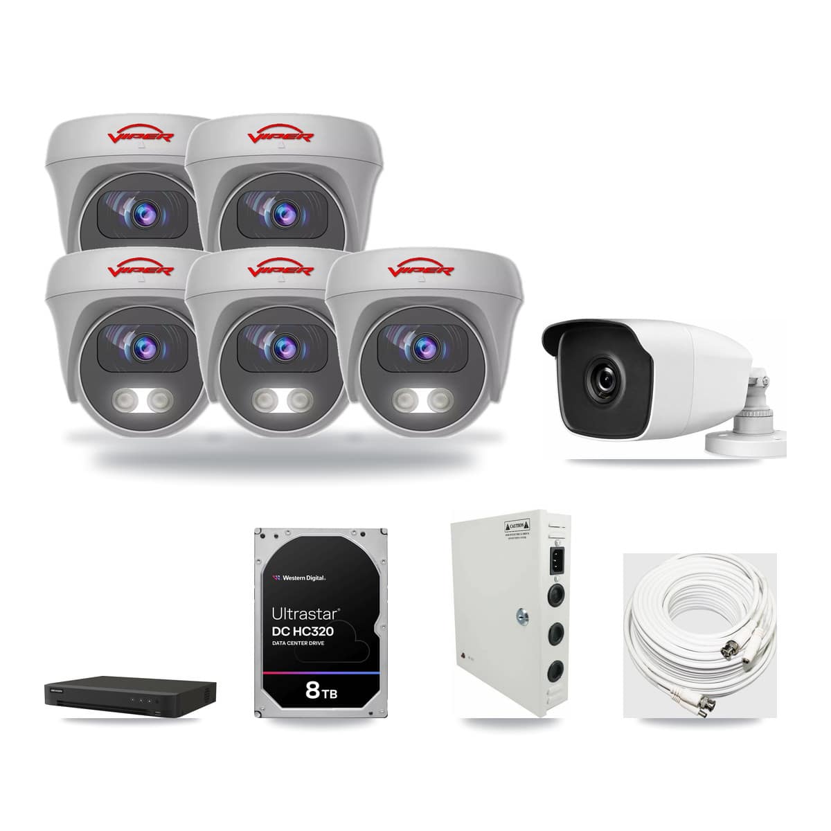 16-Channel 3MP – 5MP CCTV Kit — 1 3MP Bullet + 5 5MP Cameras + 8TB Recording - Image 1