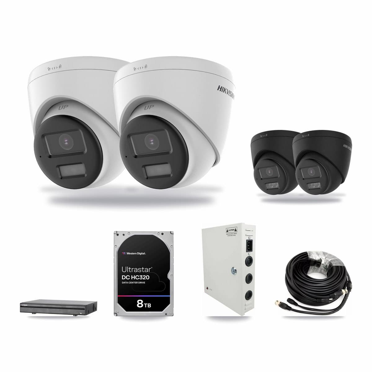 Hikvision & Dahua 8-Channel 5MP – 4K CCTV Kit — 2 5MP + 2 4K Turret Cameras + 8TB Recording - Image 1