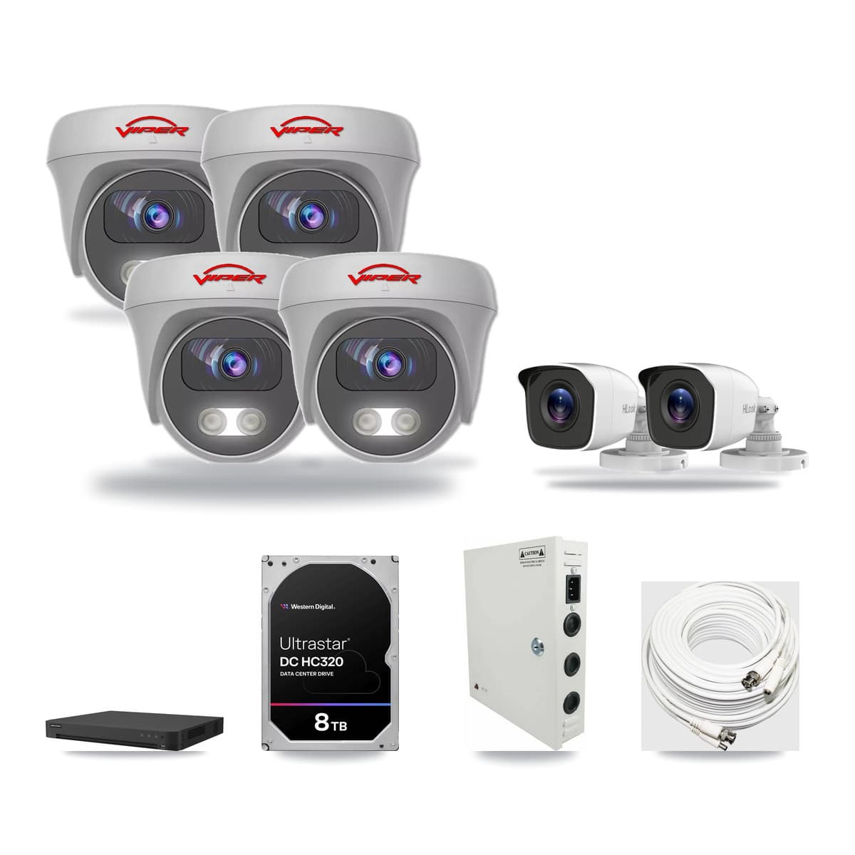 16-Channel 4MP – 5MP CCTV Kit — 2 4MP Bullet + 4 5MP Cameras + 8TB Recording - Image 1