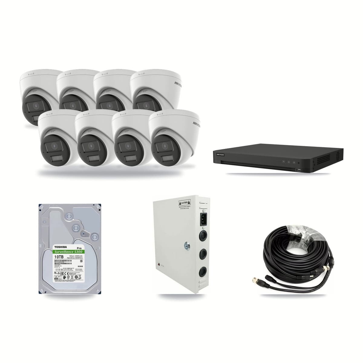 Hikvision 16-Channel 4K CCTV Kit — 8 Turret Cameras + 10TB Recording - Image 1
