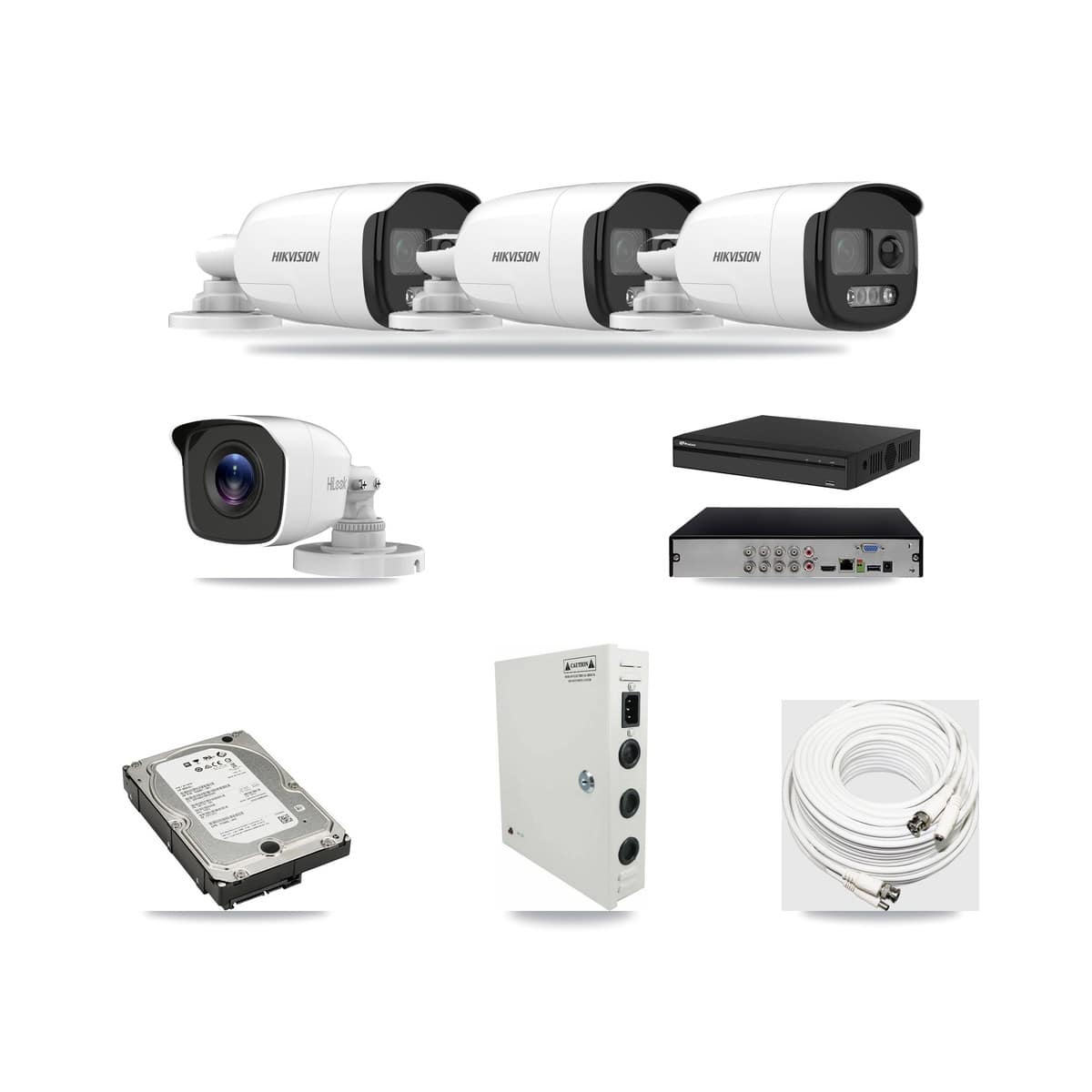 8-Channel 4MP – 5MP CCTV Kit — 3 5MP + 1 4MP Bullet Cameras + 5TB Recording - Image 1