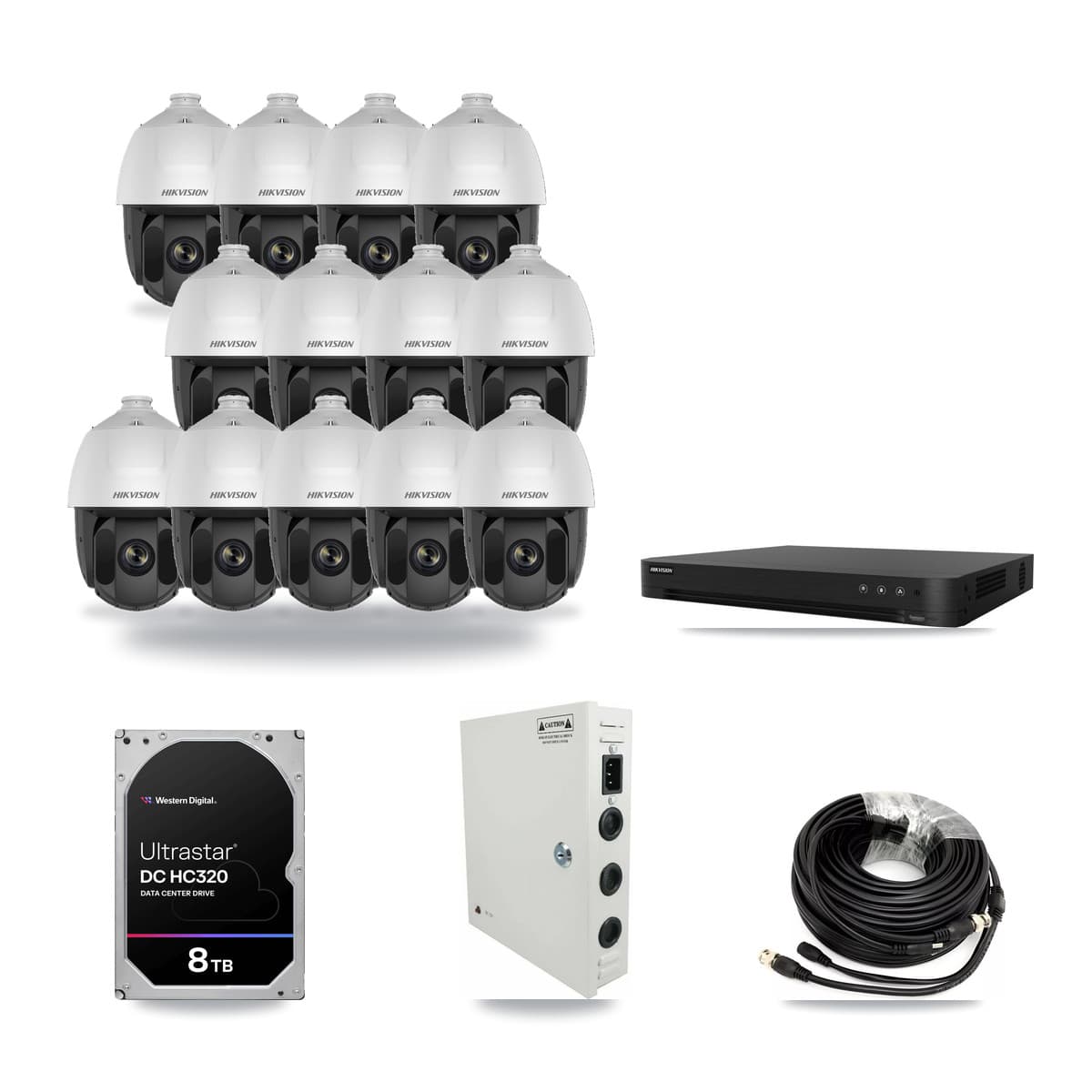 Hikvision 16-Channel 2MP CCTV Kit — 13 PTZ Cameras + 8TB Recording (DS-7216HGHI Recorder) - Image 1