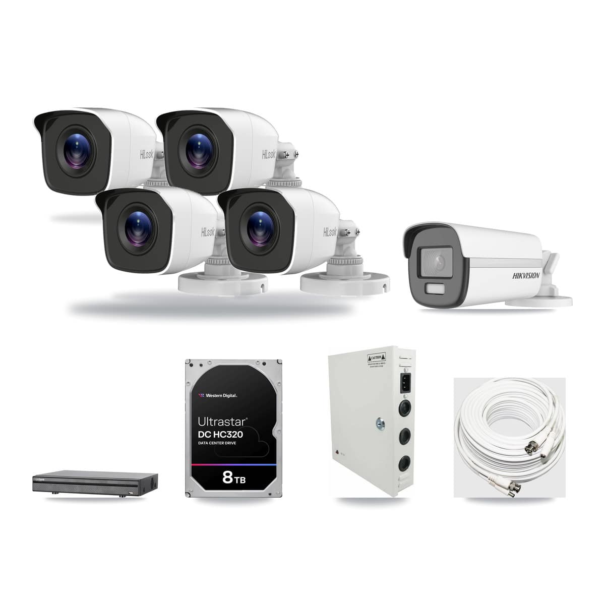 8-Channel 4MP – 4K CCTV Kit — 1 4K + 4 4MP Bullet Cameras + 8TB Recording - Image 1