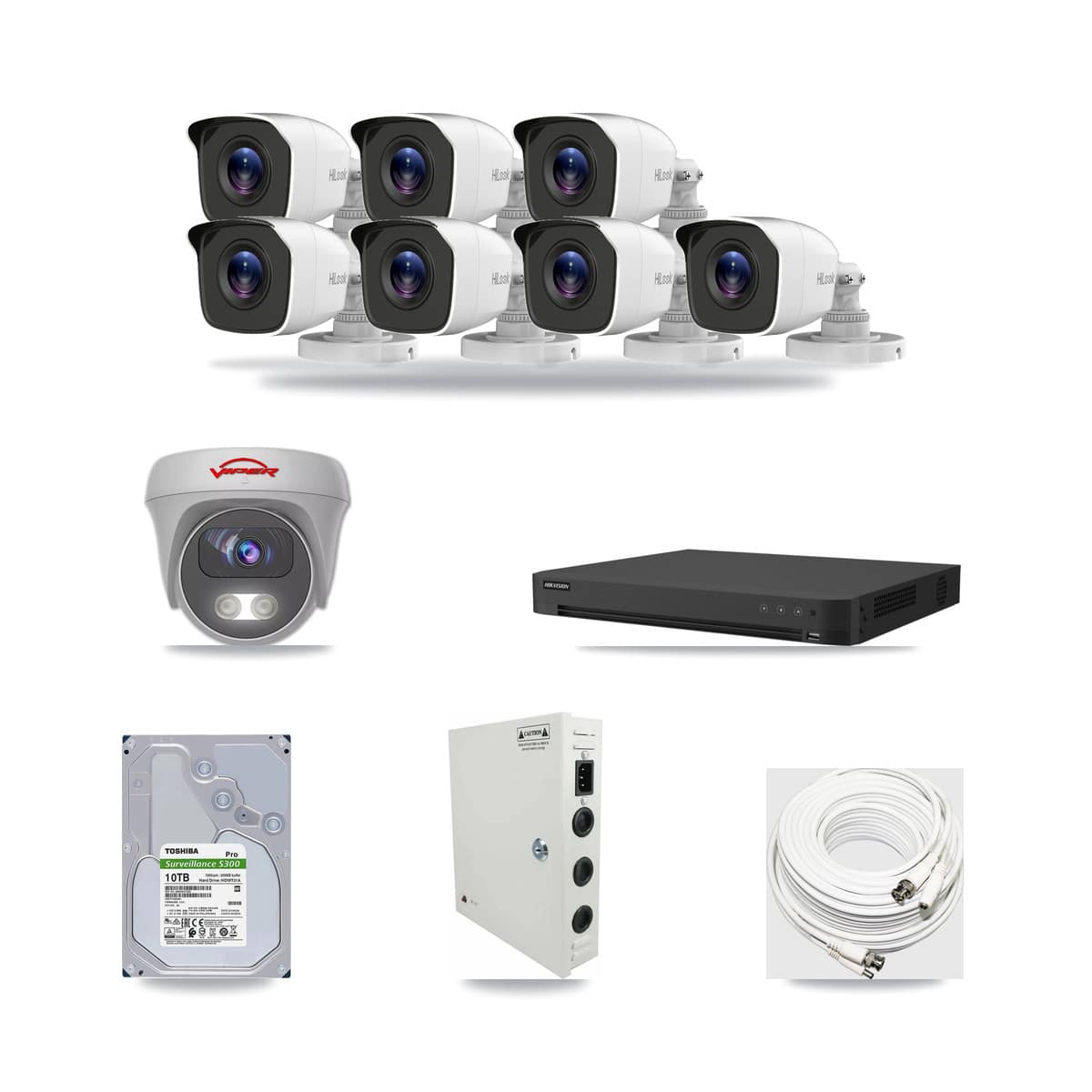 32-Channel 4MP – 5MP CCTV Kit — 7 4MP Bullet + 1 5MP Cameras + 10TB Recording - Image 1