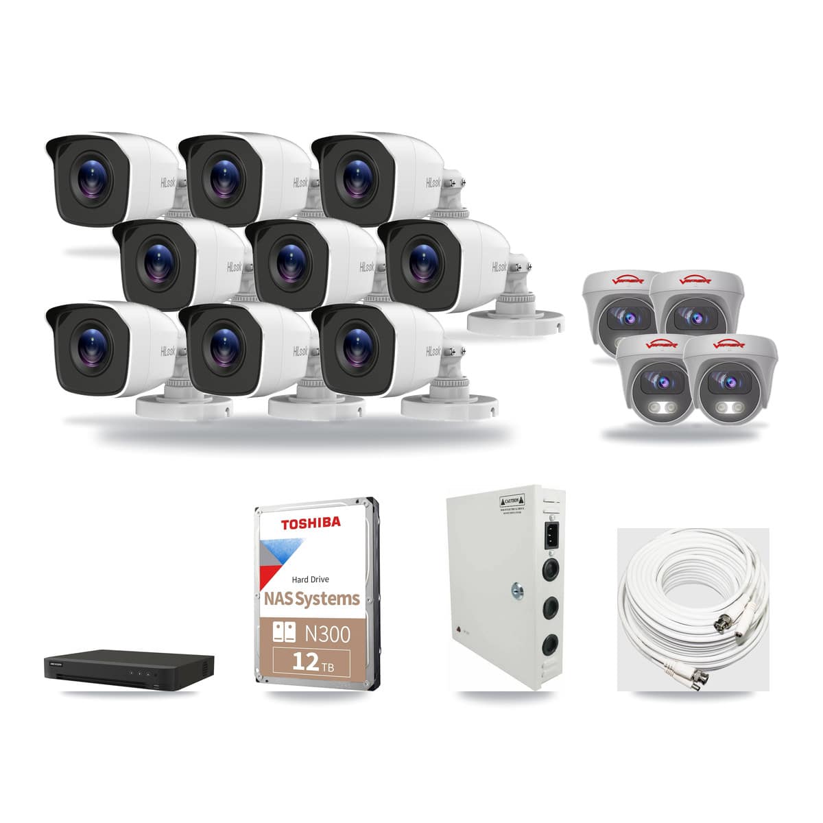 16-Channel 4MP – 5MP CCTV Kit — 9 4MP Bullet + 4 5MP Cameras + 12TB Recording - Image 1