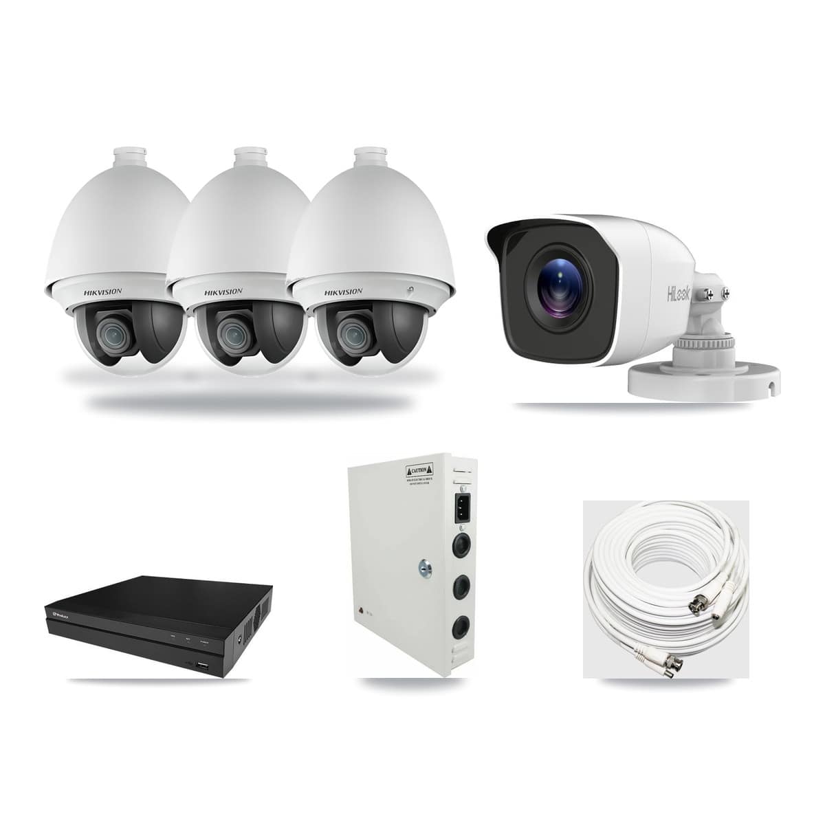 8-Channel 2MP – 4MP CCTV Kit — 3 2MP PTZ + 1 4MP Bullet Cameras + 3TB Recording (PXD-5208AN Recorder) - Image 1