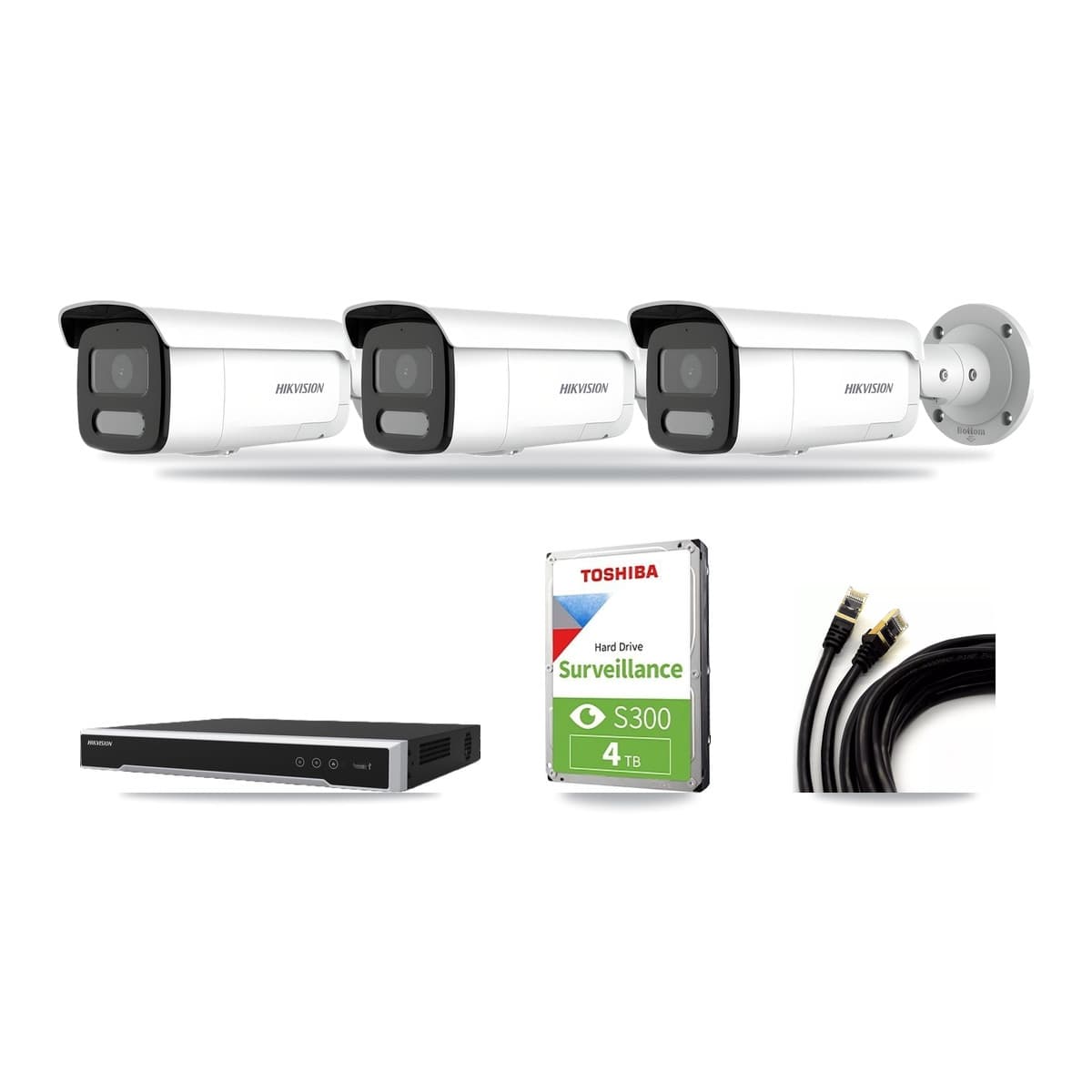 Hikvision 8-Channel 4MP CCTV Kit — 3 Bullet Cameras + 4TB Recording - Image 1