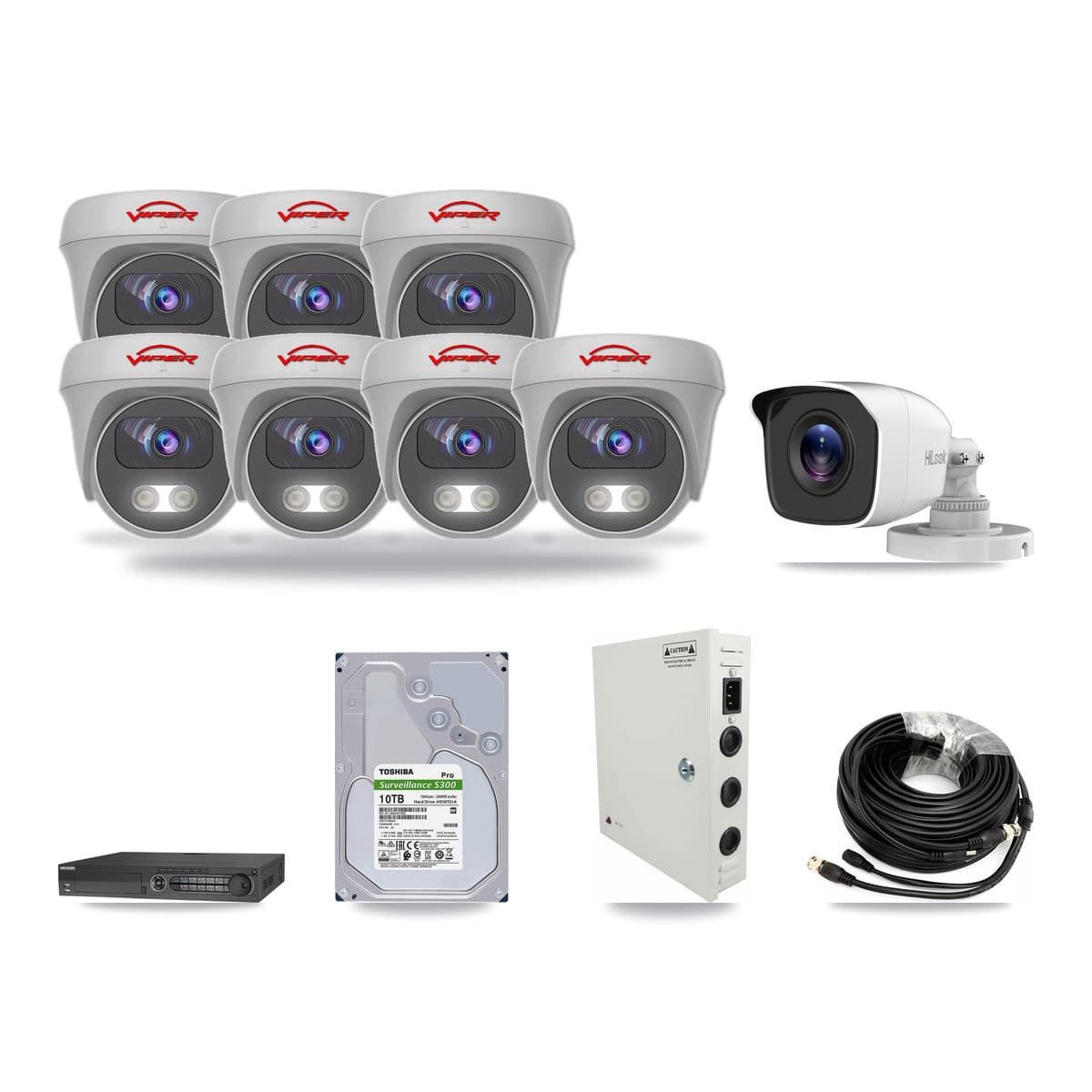 32-Channel 4MP – 5MP CCTV Kit — 1 4MP Bullet + 7 5MP Cameras + 10TB Recording - Image 1