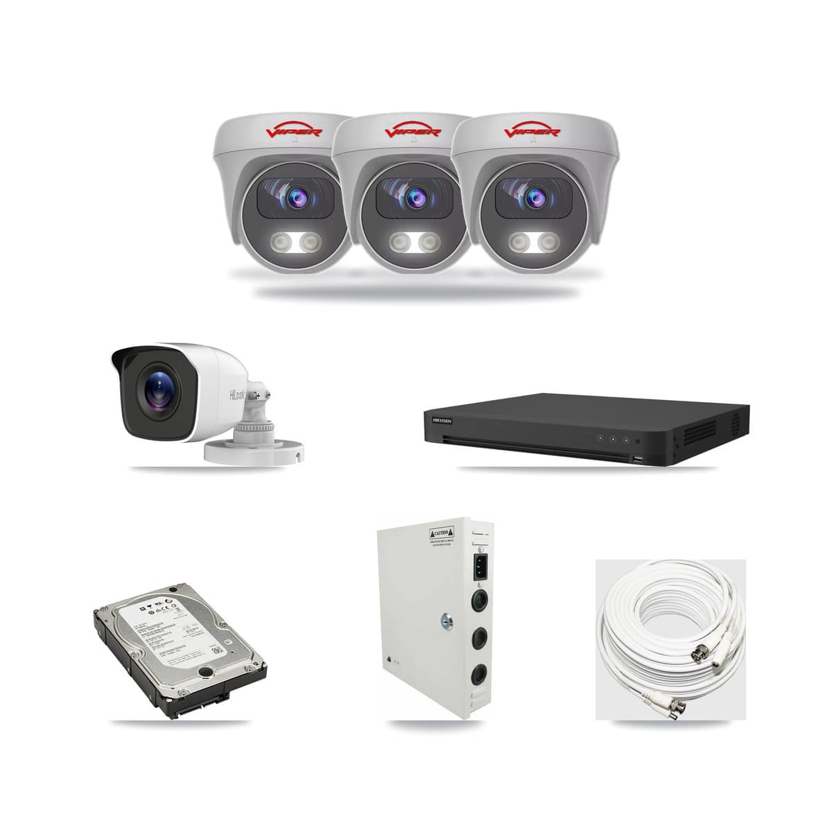 16-Channel 4MP – 5MP CCTV Kit — 1 4MP Bullet + 3 5MP Cameras + 5TB Recording - Image 1