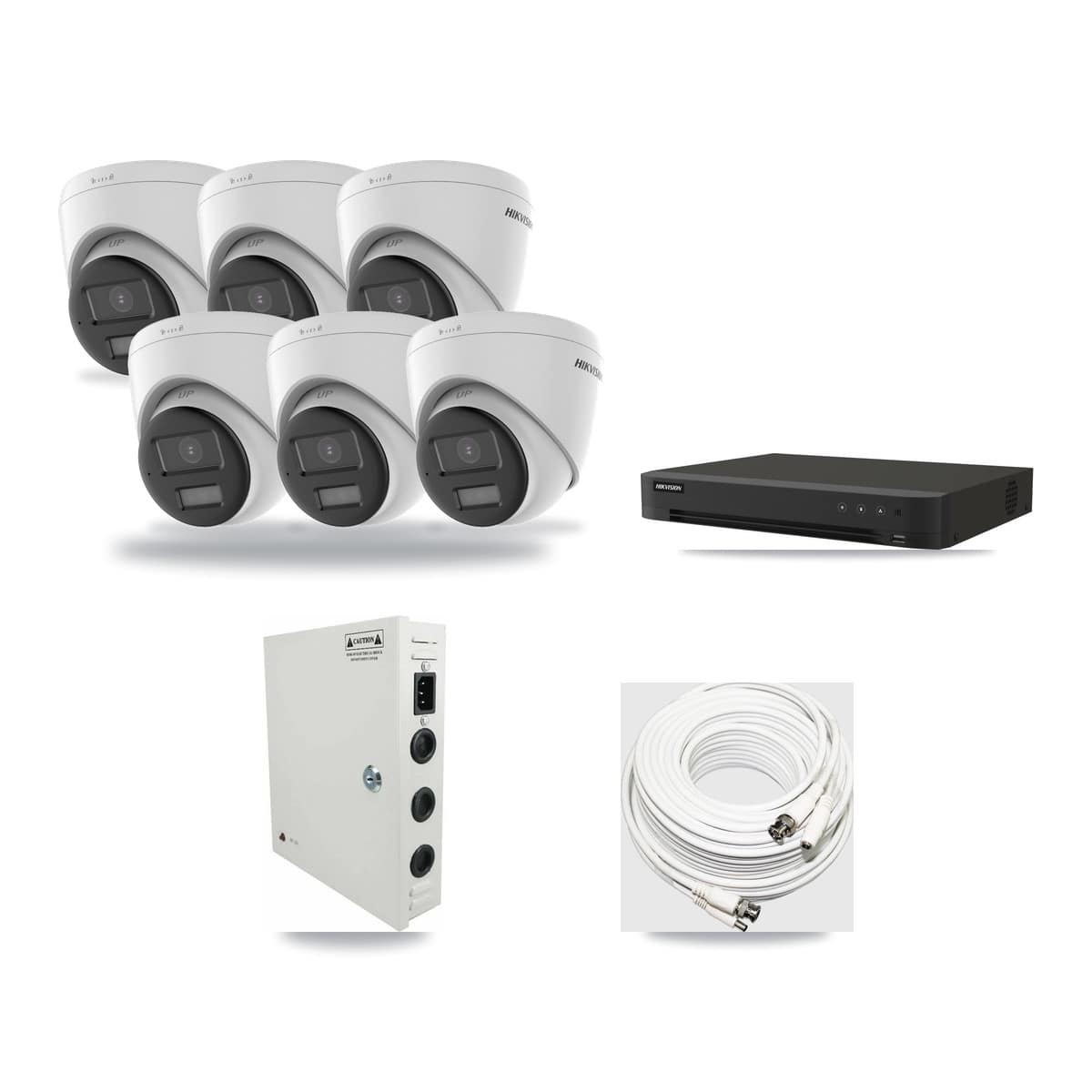 Hikvision 8-channel CCTV kit: 6 cameras (6× 4K Turret), 2TB hard drive