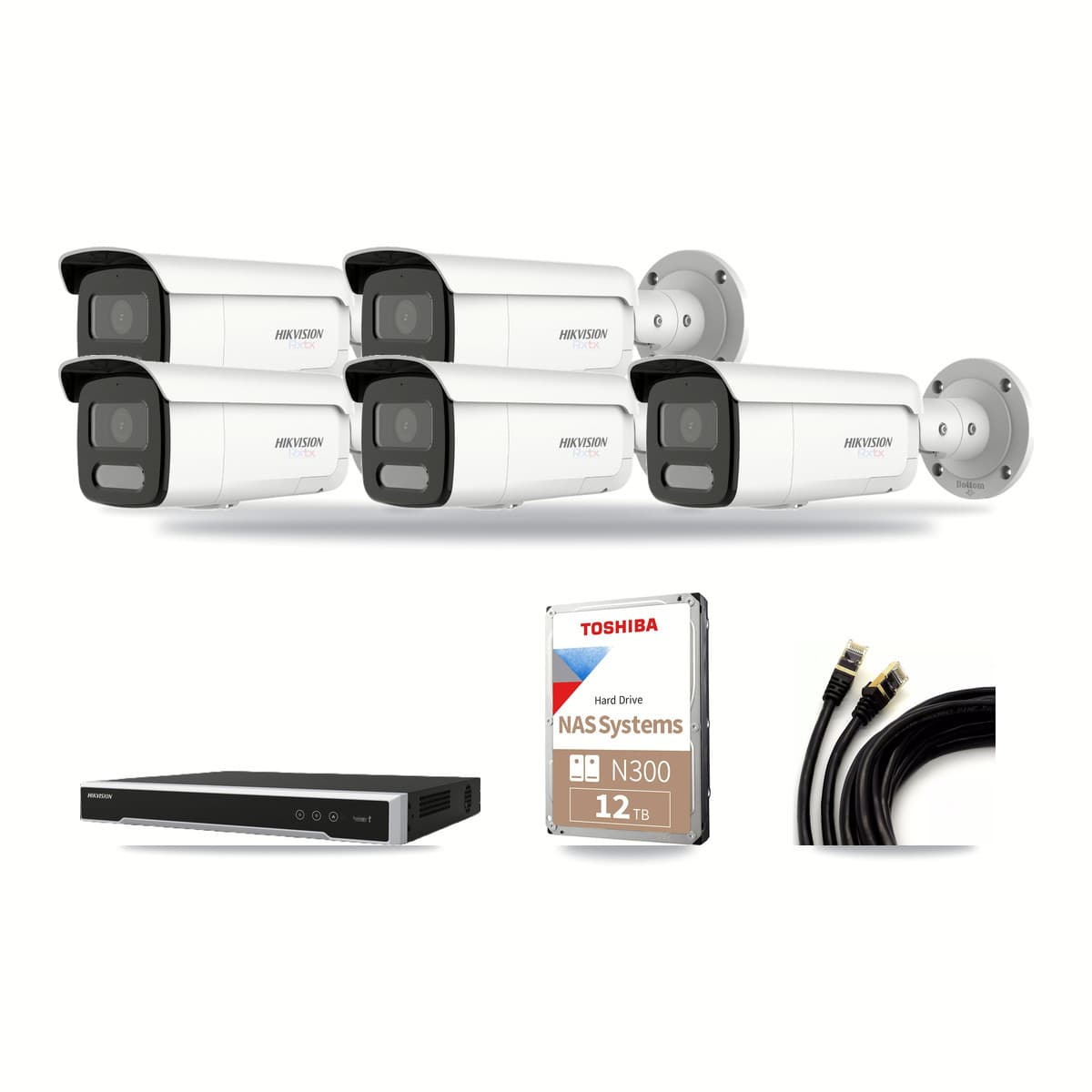 Hikvision 8-Channel 4MP – 4K CCTV Kit — 1 4MP + 4 4K Bullet Cameras + 12TB Recording - Image 1