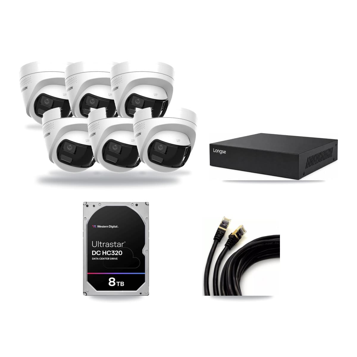 Longse 8-Channel 4K CCTV Kit — 6 Turret Cameras + 8TB Recording - Image 1
