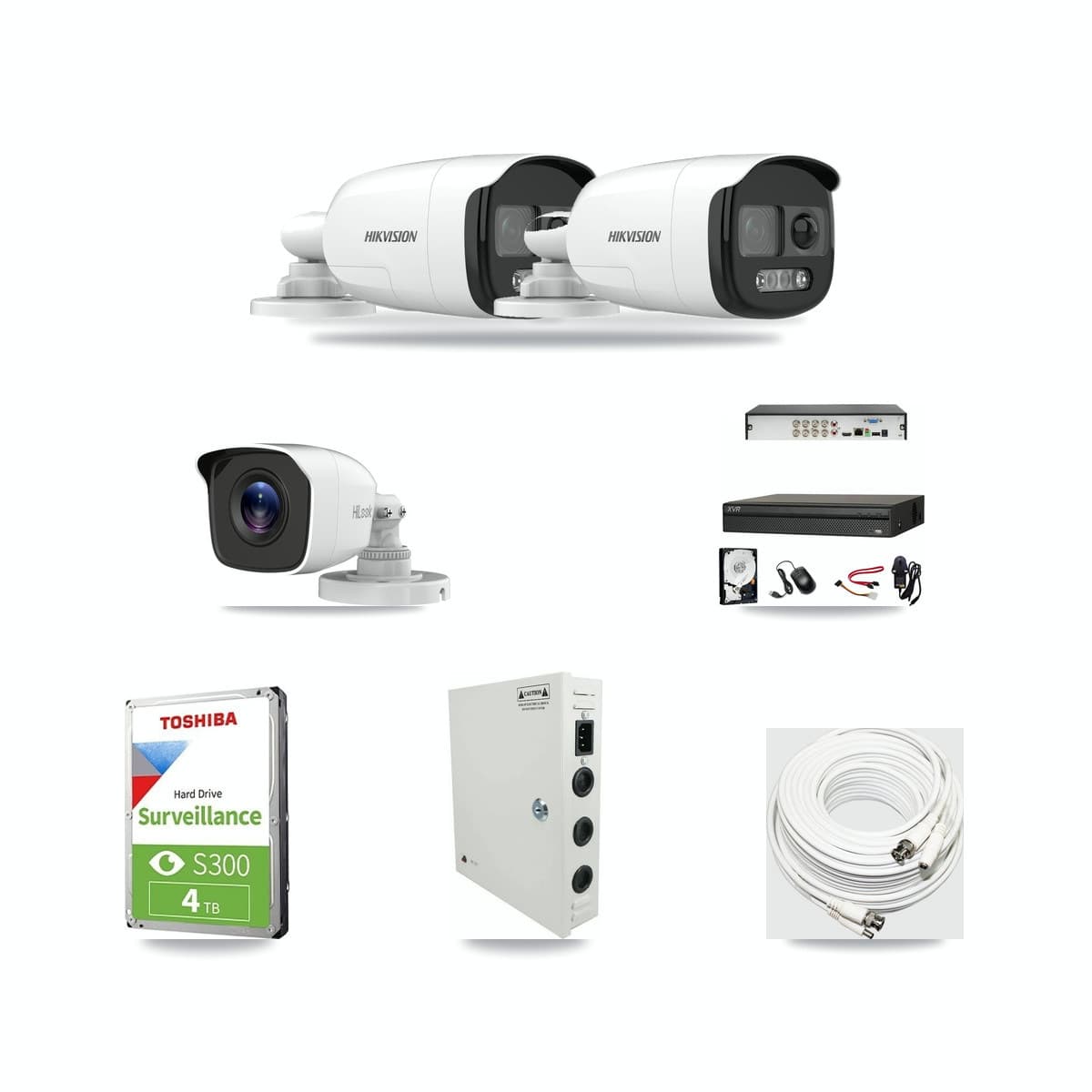 8-Channel 4MP – 5MP CCTV Kit — 2 Hikvision 5MP + 1 HiLook 4MP Bullet Cameras + 4TB Recording (XVR-3108AD Recorder) - Image 1