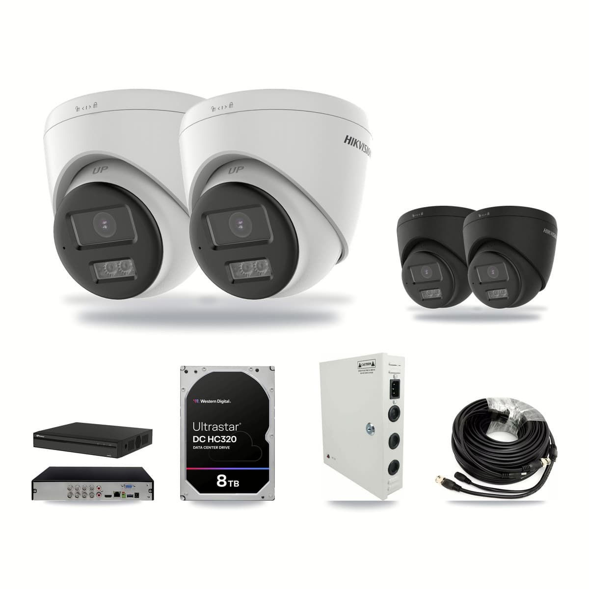 Hikvision & Prolux 8-Channel 5MP – 4K CCTV Kit — 2 5MP + 2 4K Turret Cameras + 8TB Recording - Image 1