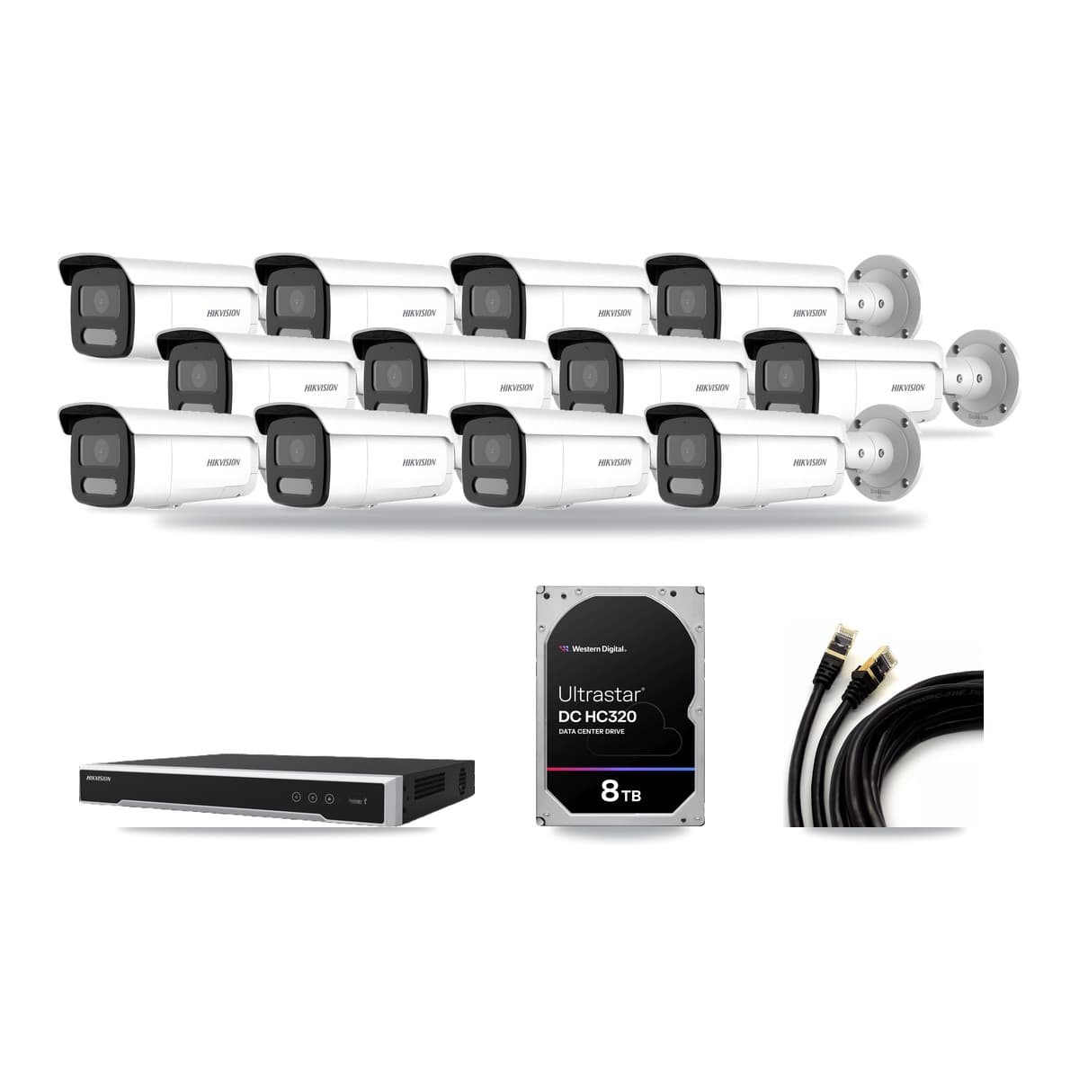 Hikvision 16-Channel 4MP CCTV Kit — 12 Bullet Cameras + 8TB Recording - Image 1