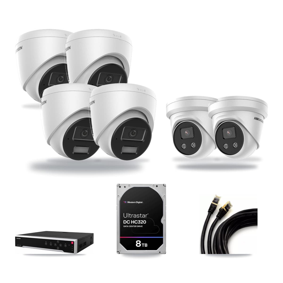 Hikvision 32-Channel 4MP – 5MP CCTV Kit — 4 4MP + 2 5MP Turret Cameras + 8TB Recording - Image 1