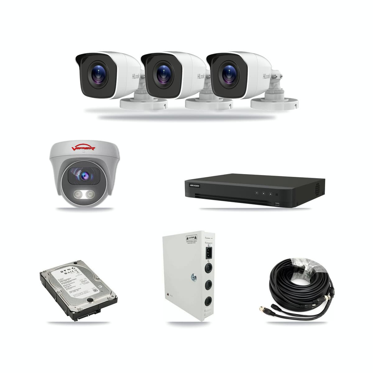 16-Channel 4MP – 5MP CCTV Kit — 3 4MP Bullet + 1 5MP Cameras + 5TB Recording - Image 1