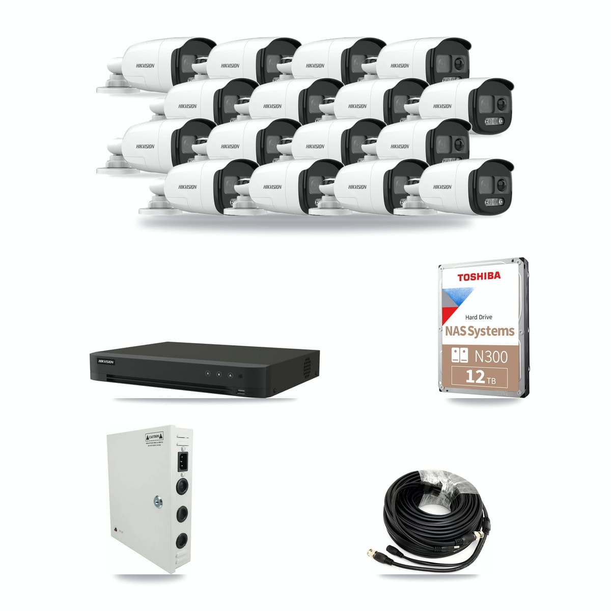 Hikvision 16-Channel 5MP CCTV Kit — 16 Bullet Cameras + 12TB Recording - Image 1