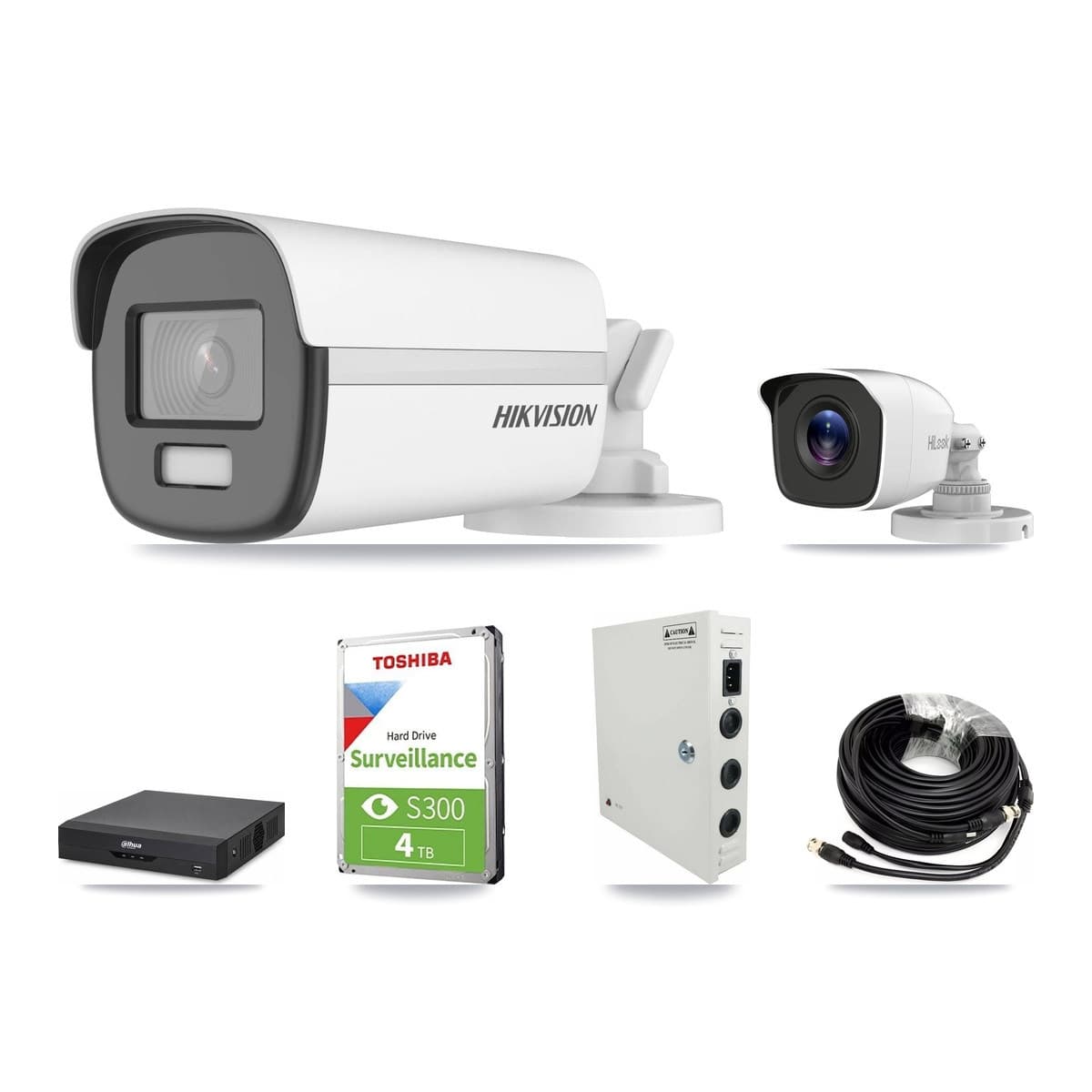 4-Channel 4MP – 4K CCTV Kit — 1 4K + 1 4MP Bullet Cameras + 4TB Recording (DH-XVR5104HS Recorder) - Image 1