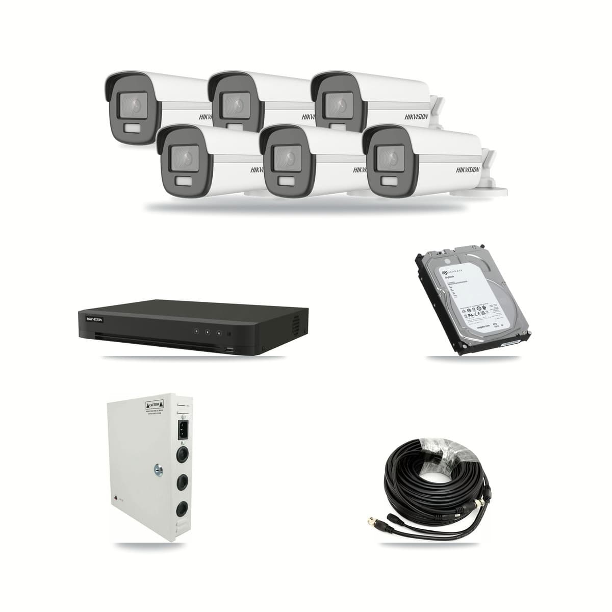 Hikvision 8-Channel 4K CCTV Kit — 6 Bullet Cameras + 6TB Recording - Image 1