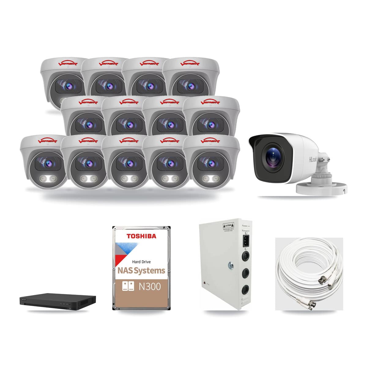 16-Channel 4MP – 5MP CCTV Kit — 1 4MP Bullet + 13 5MP Cameras + 18TB Recording - Image 1