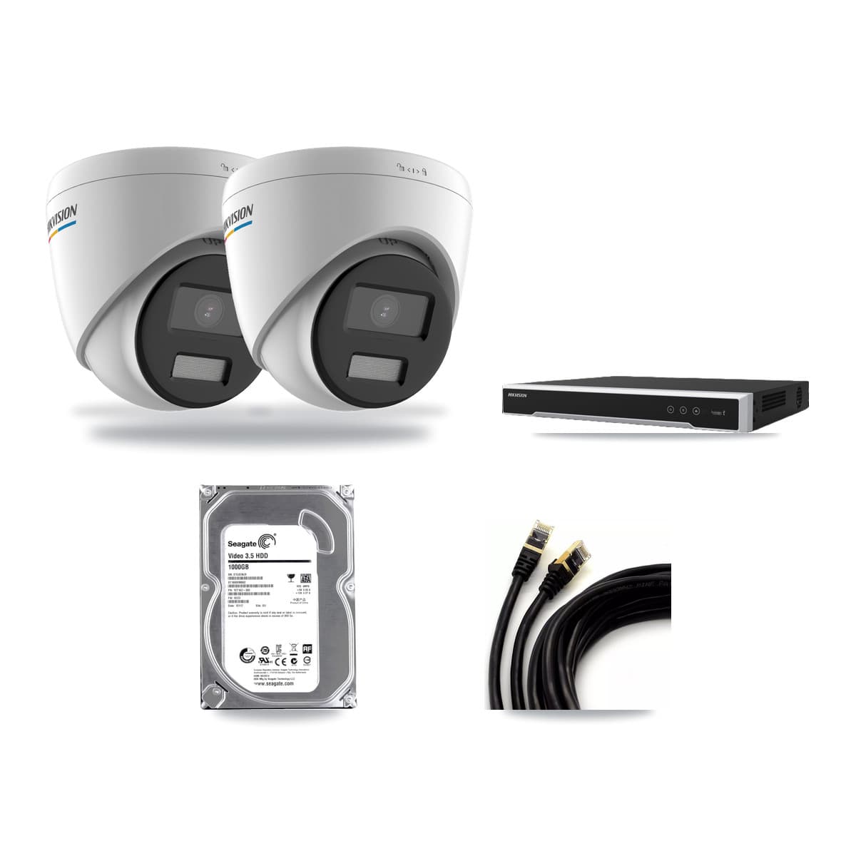 Hikvision 8-Channel 2MP CCTV Kit — 2 Turret Cameras + 1TB Recording - Image 1
