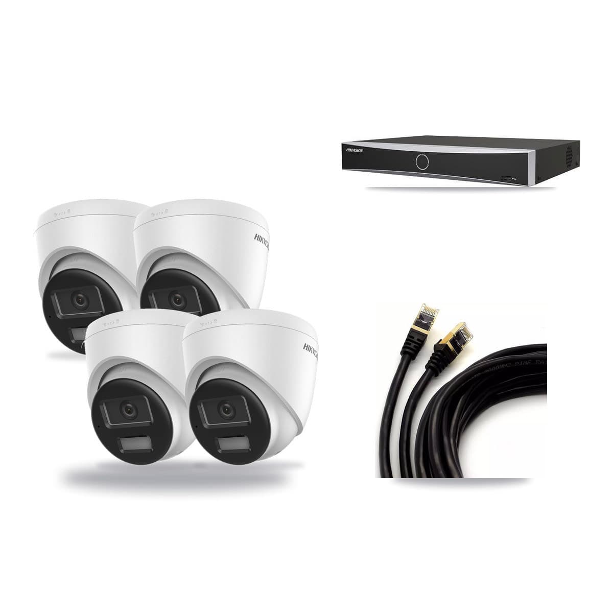 Hikvision 4-Channel 4K CCTV Kit — 4 DS-2CD1383G2 Turret Cameras + 4TB Recording - Image 1