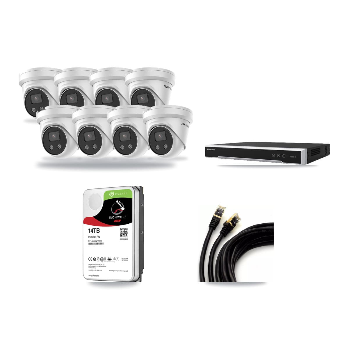 Hikvision 8-Channel 5MP CCTV Kit — 8 Turret Cameras + 14TB Recording - Image 1