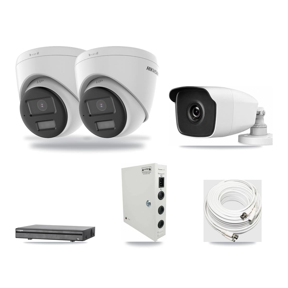 8-Channel 3MP – 4K CCTV Kit — 2 4K Turret + 1 3MP Bullet Cameras + 6TB Recording (DH-XVR5108H Recorder) - Image 1