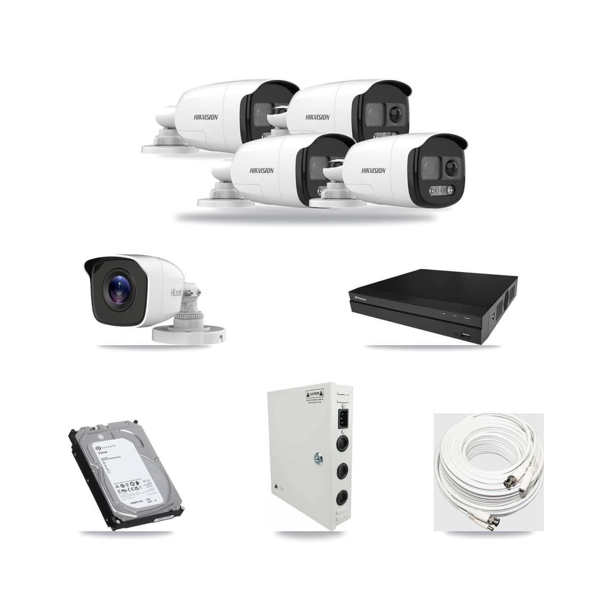 8-Channel 4MP – 5MP CCTV Kit — 4 5MP + 1 4MP Bullet Cameras + 6TB Recording (PXD-5208AN Recorder) - Image 1