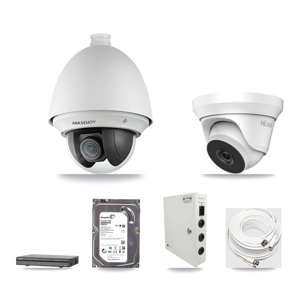 8-Channel 2MP – 4MP CCTV Kit — 1 2MP PTZ + 1 4MP Turret Cameras + 2TB Recording - Image 1