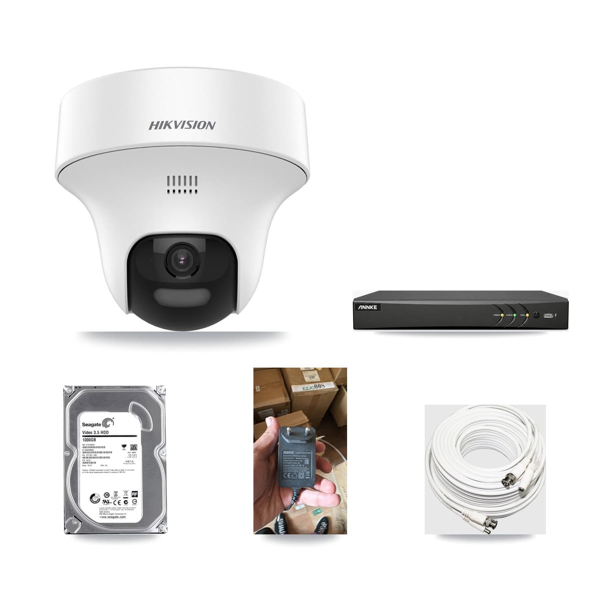 Hikvision & ANNKE 4-Channel 5MP CCTV Kit — 1 DS-2CE70K0T Turret Camera + 1TB Recording - Image 1