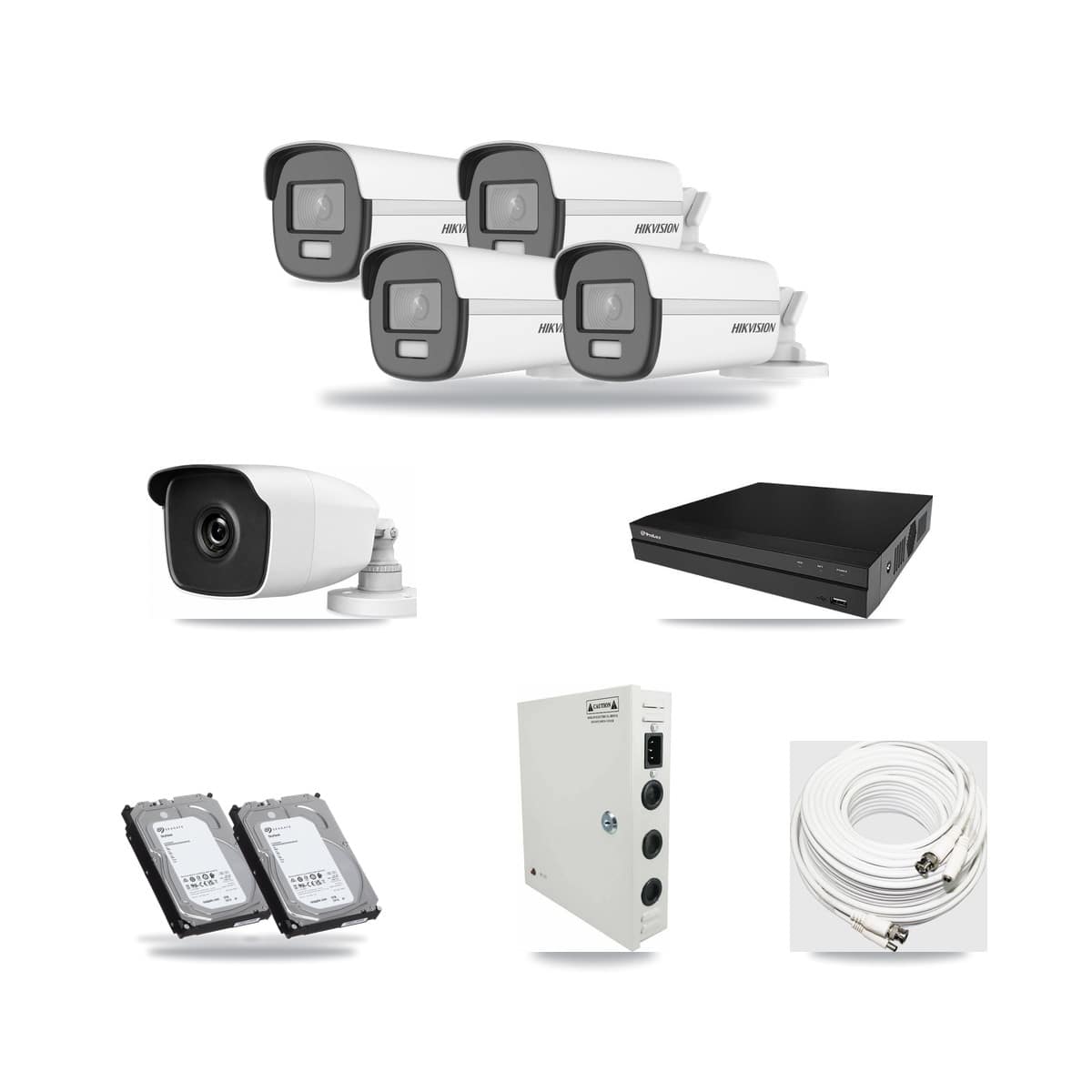 8-Channel 3MP – 4K CCTV Kit — 4 4K + 1 3MP Bullet Cameras + 2× 6TB Recording - Image 1