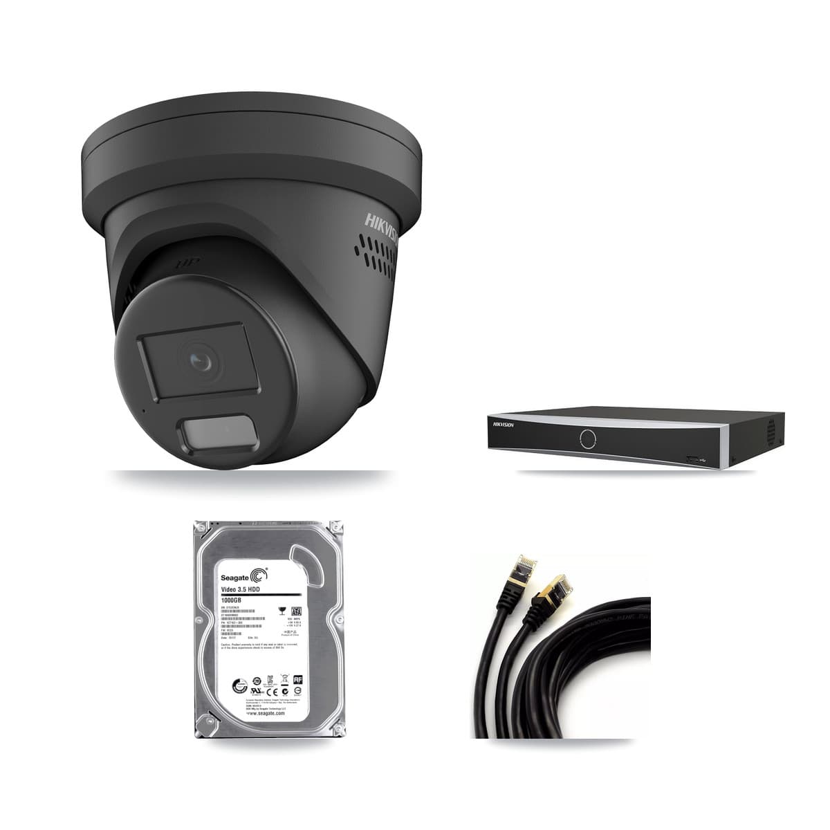 Hikvision 4-channel CCTV kit: 1 camera (1× 4MP Turret), 1TB hard drive