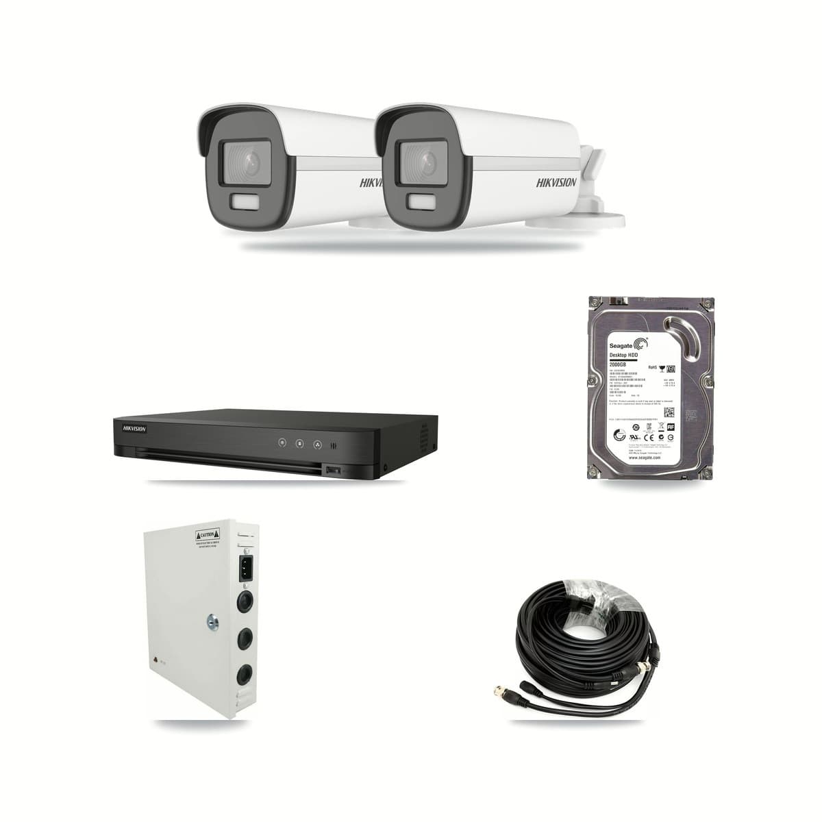 Hikvision 4-Channel 4K CCTV Kit — 2 DS-2CE12UF3T Bullet Cameras + 2TB Recording - Image 1