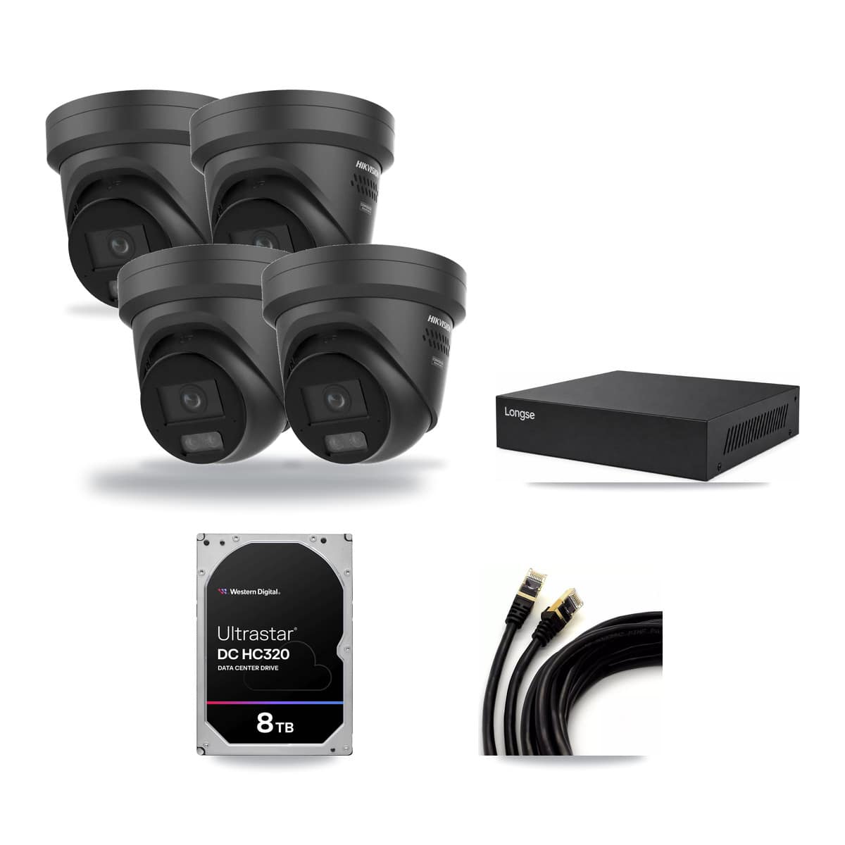 Hikvision & Longse 8-Channel 4K CCTV Kit — 4 Turret Cameras + 8TB Recording - Image 1