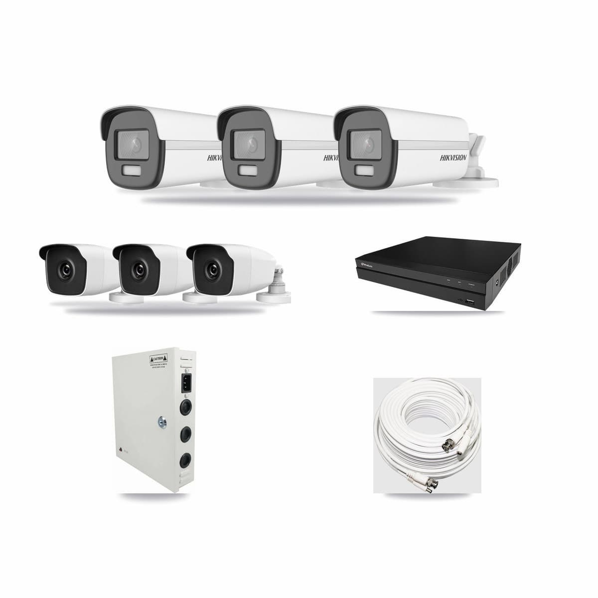 8-Channel 3MP – 4K CCTV Kit — 3 4K + 3 3MP Bullet Cameras + 2× 6TB Recording - Image 1