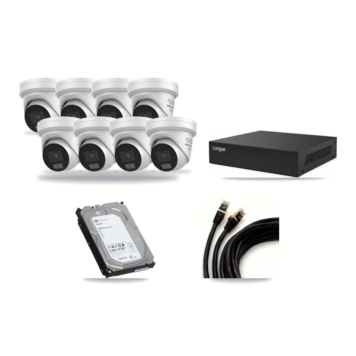 Longse 8-Channel 4MP CCTV Kit — 8 Turret Cameras + 6TB Recording - Image 1