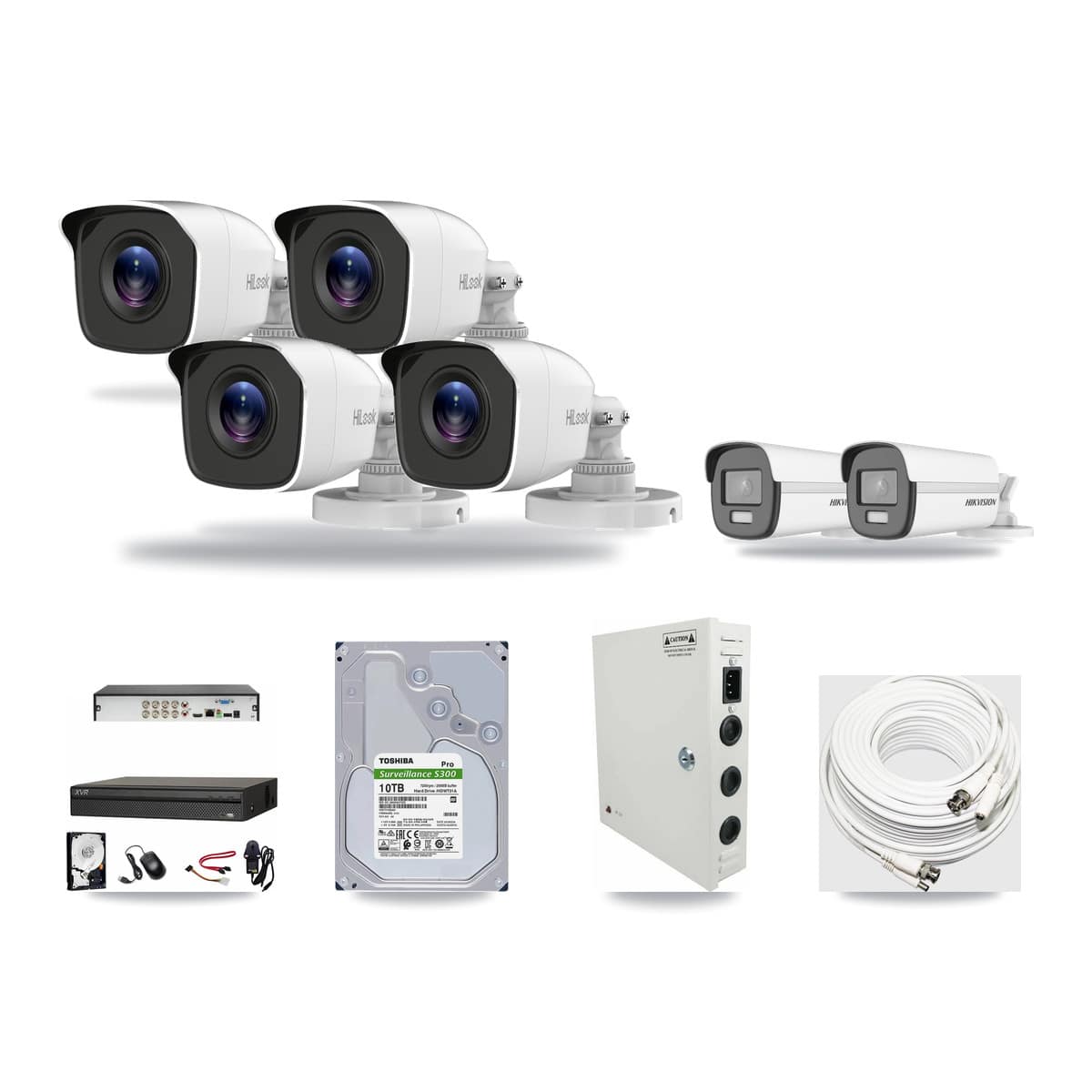 8-Channel 4MP – 4K CCTV Kit — 2 Hikvision 4K + 4 HiLook 4MP Bullet Cameras + 10TB Recording - Image 1