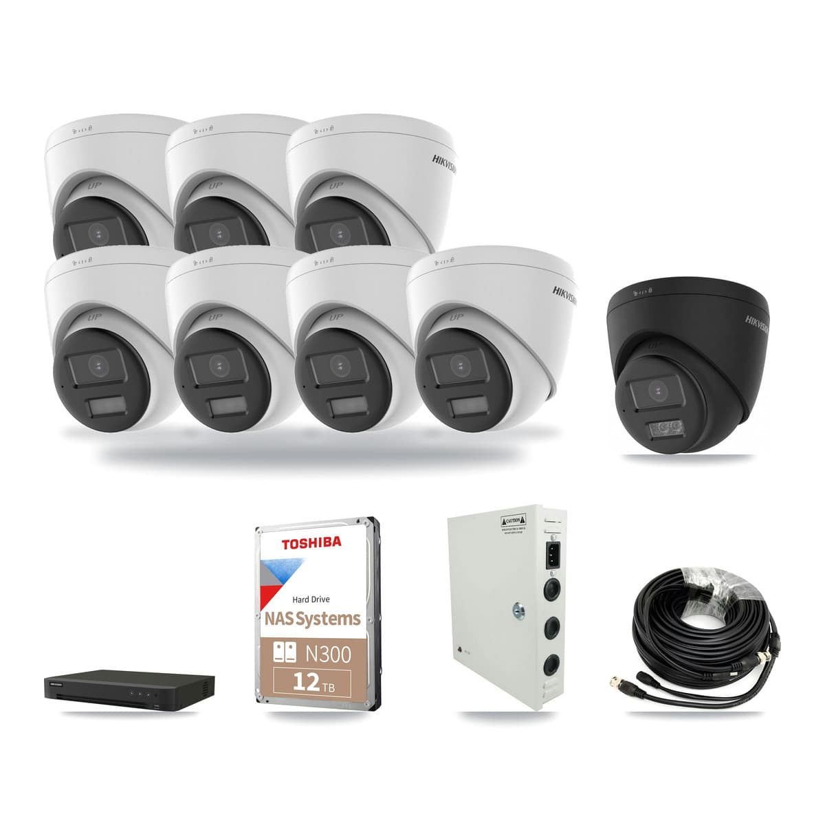 Hikvision 8-Channel 5MP – 4K CCTV Kit — 7 5MP + 1 4K Turret Cameras + 12TB Recording - Image 1