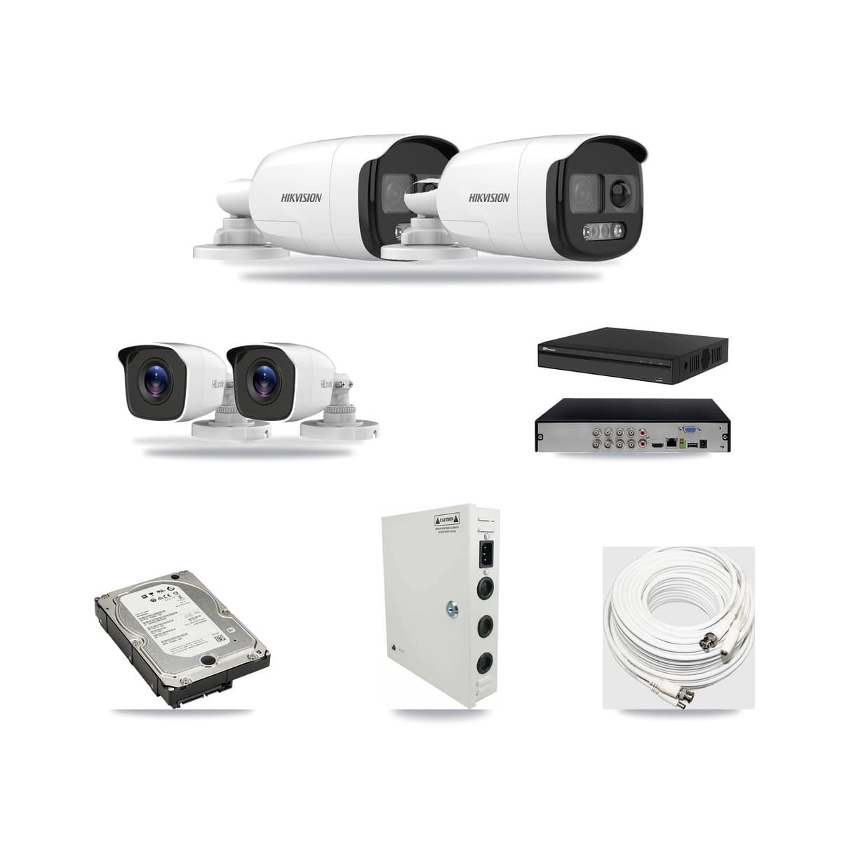 8-Channel 4MP – 5MP CCTV Kit — 2 5MP + 2 4MP Bullet Cameras + 5TB Recording (PXD-5108HS Recorder) - Image 1