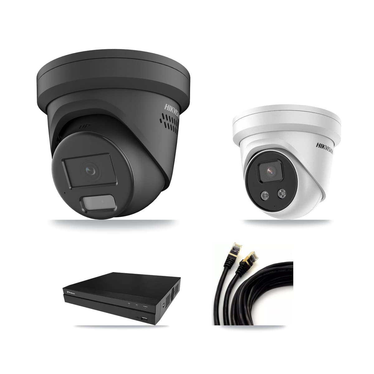 Hikvision & Prolux 8-Channel 4MP – 5MP CCTV Kit — 1 4MP + 1 5MP Turret Cameras + 3TB Recording - Image 1