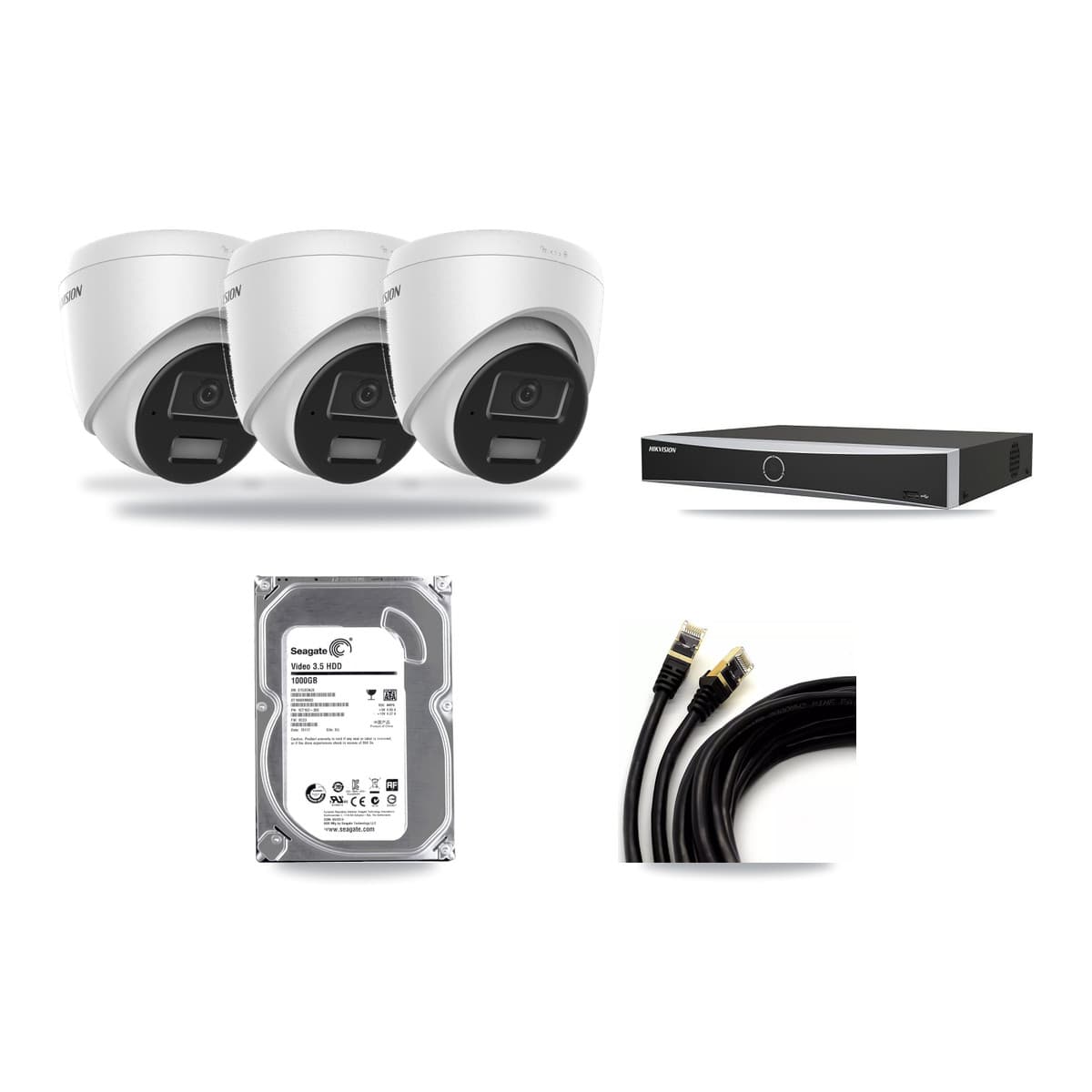 Hikvision 4-Channel 4MP CCTV Kit — 3 Turret Cameras + 1TB Recording - Image 1