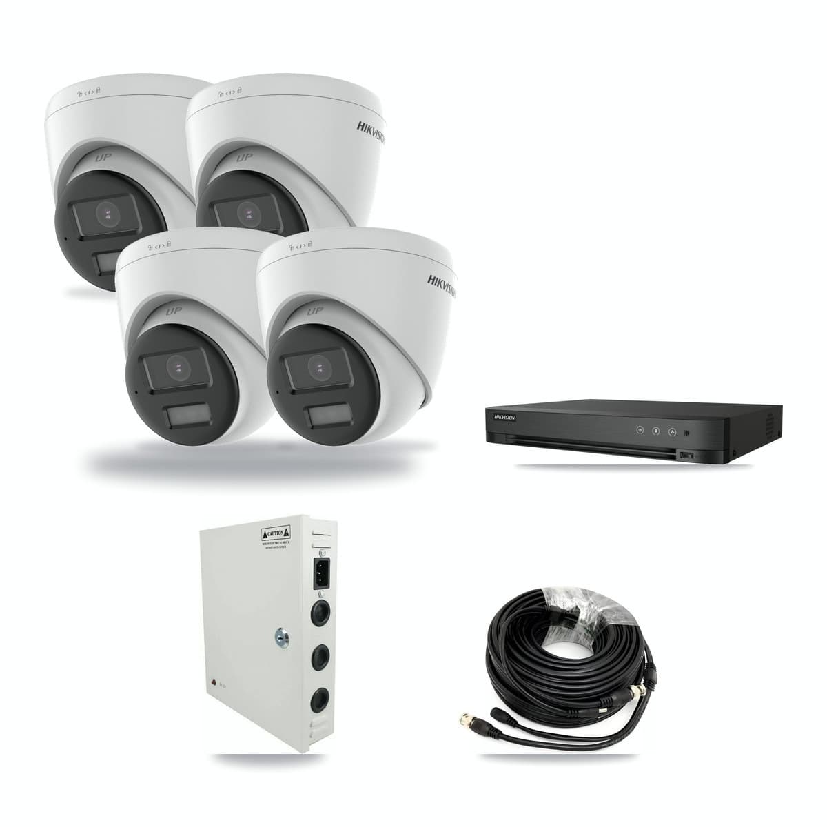 Hikvision 4-Channel 4K CCTV Kit — 4 DS-2CE78U0T Turret Cameras + 4TB Recording - Image 1