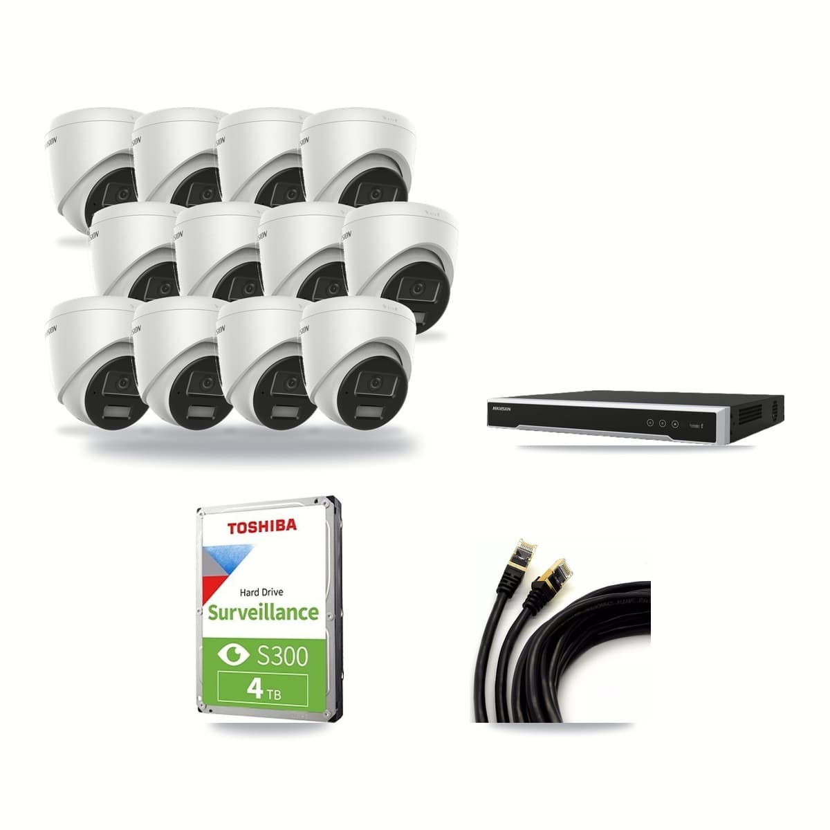 Hikvision 16-Channel 4MP CCTV Kit — 12 Turret Cameras + 4TB Recording - Image 1