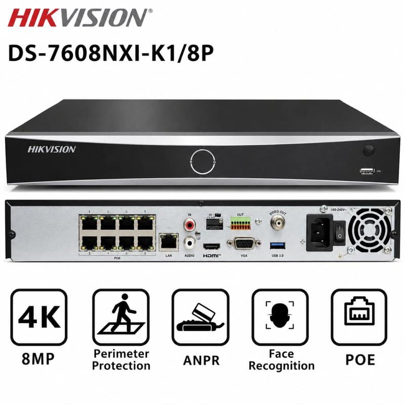 Hikvision 8-ch PoE 1U K Series AcuSense 4K NVR