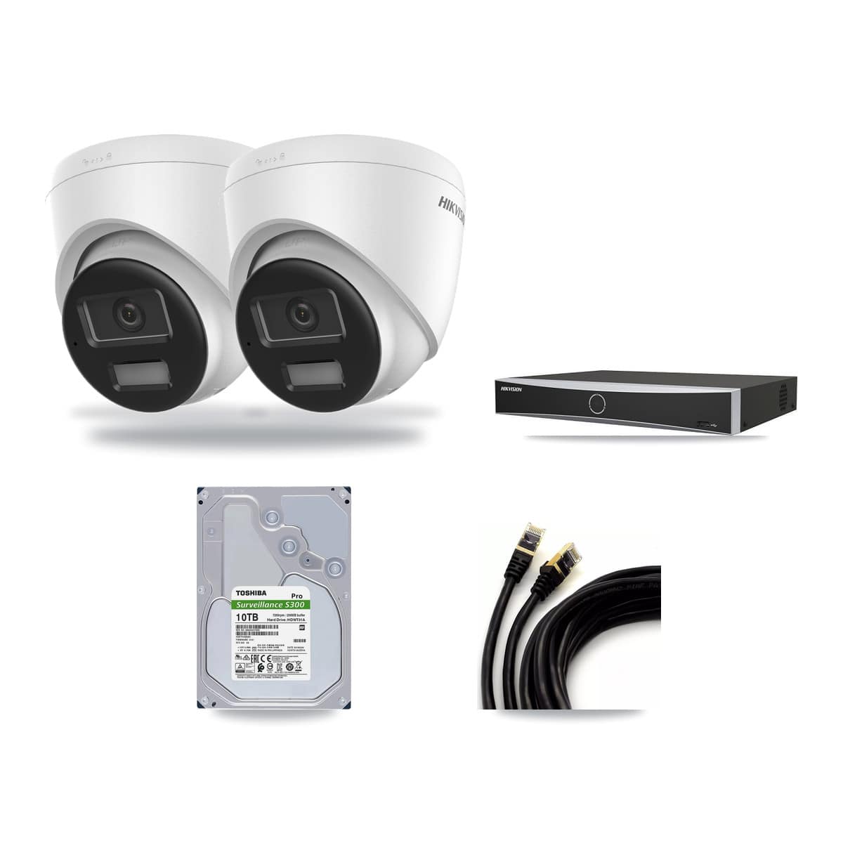 Hikvision 4-Channel 4K CCTV Kit — 2 Turret Cameras + 10TB Recording - Image 1