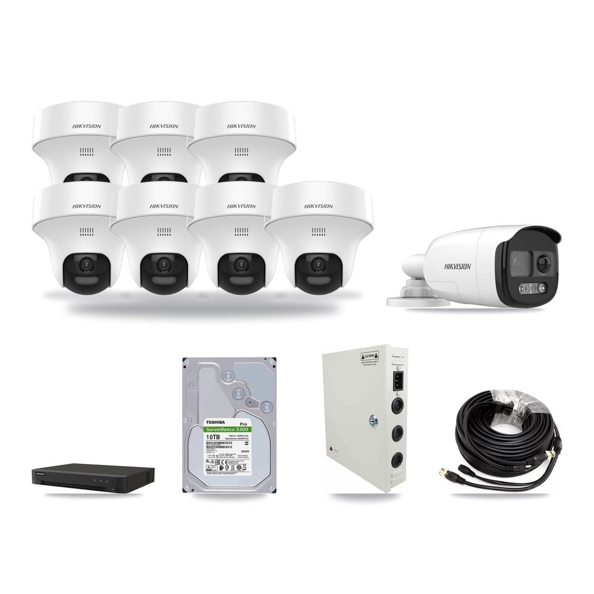 Hikvision 16-Channel 5MP CCTV Kit — 1 Bullet + 7 Turret Cameras + 10TB Recording - Image 1