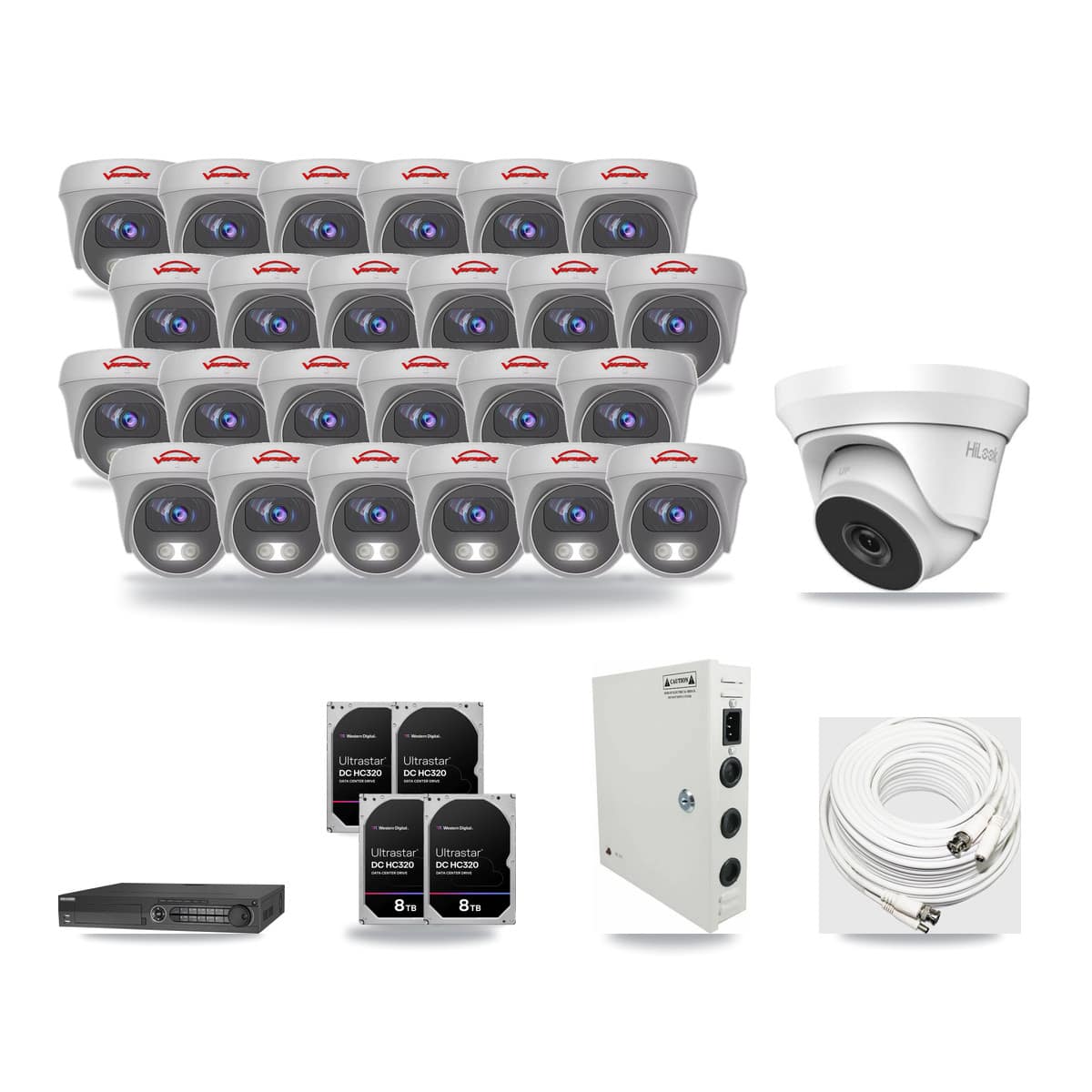 32-Channel 4MP – 5MP CCTV Kit — 1 4MP Turret + 24 5MP Cameras + 4× 8TB Recording - Image 1